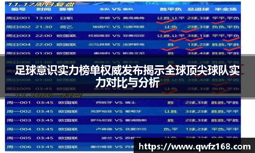 足球意识实力榜单权威发布揭示全球顶尖球队实力对比与分析